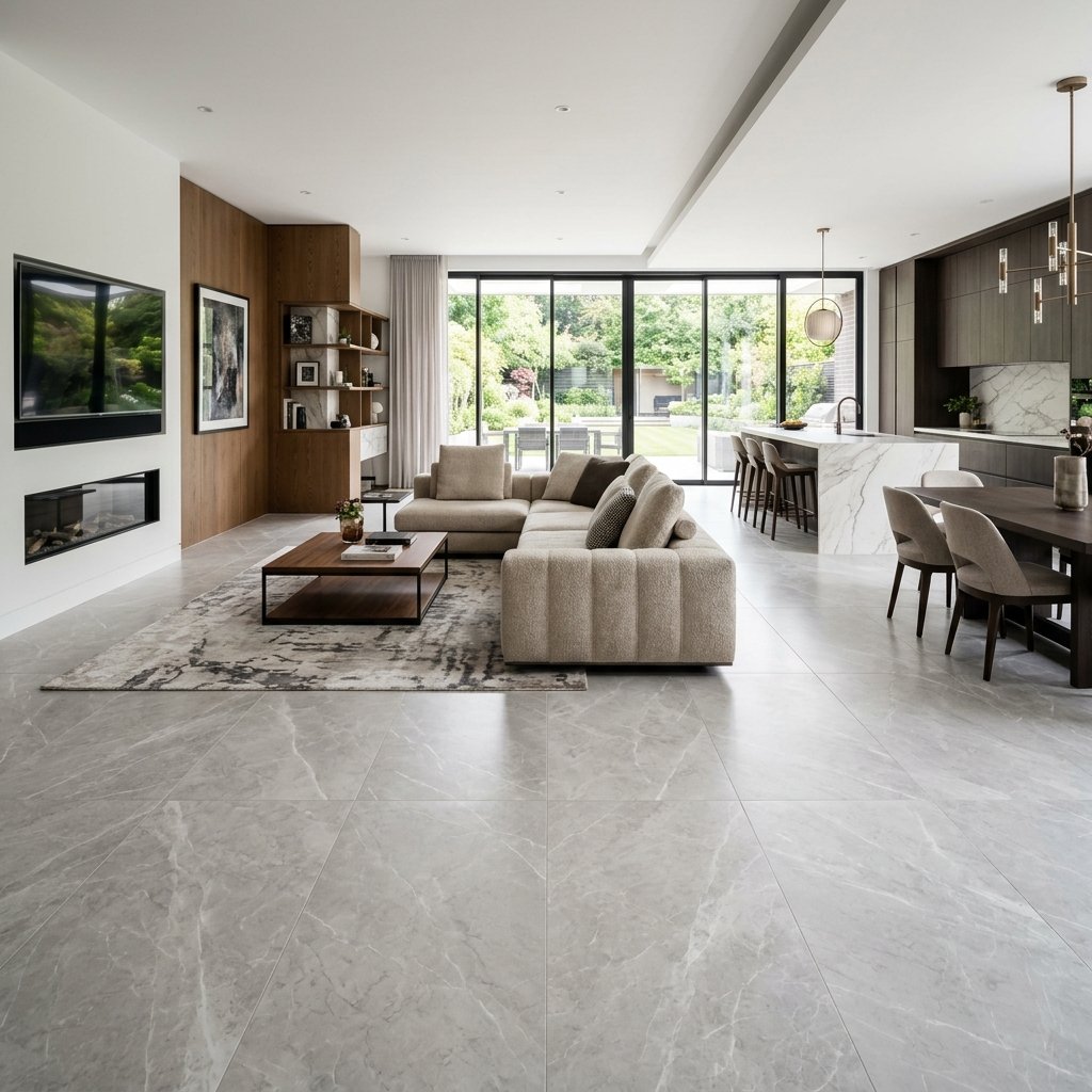 Instalación de suelo de porcelánico en vivienda de Badajoz